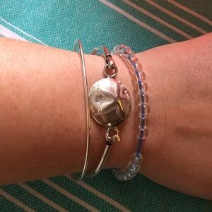 Sand Dollar Bangle Bracelet // Sterling Silver